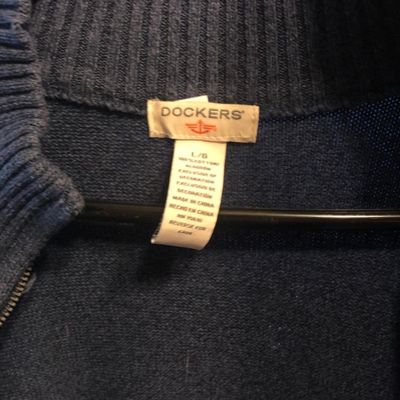 Navy Dockers Knit Full-Zip Sweater - Picture 3 of 3